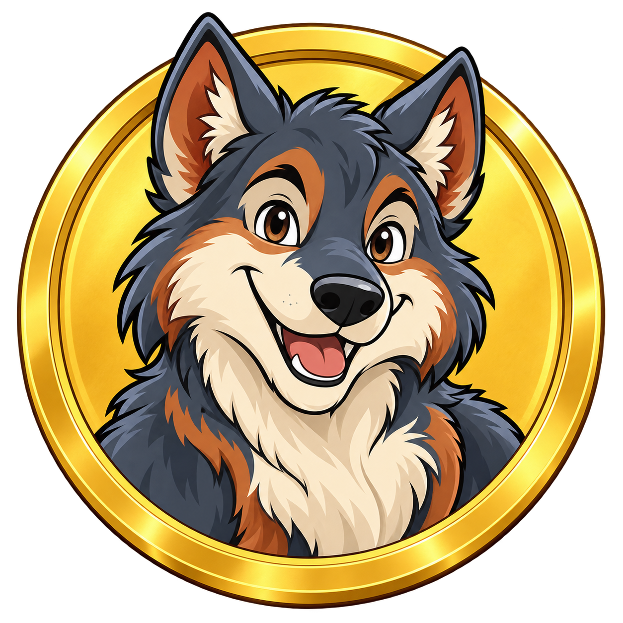 Fenrune wolf on a gold coin